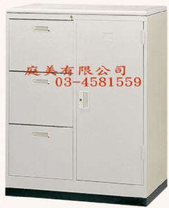 TMJ124-09 3尺一門三抽隔間櫃(灰白色/木紋) 